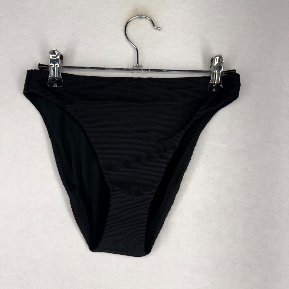 J.Crew Ribbed High-Rise Bikini Bottom in Black Ladies Size XS NEW BE808 BLA